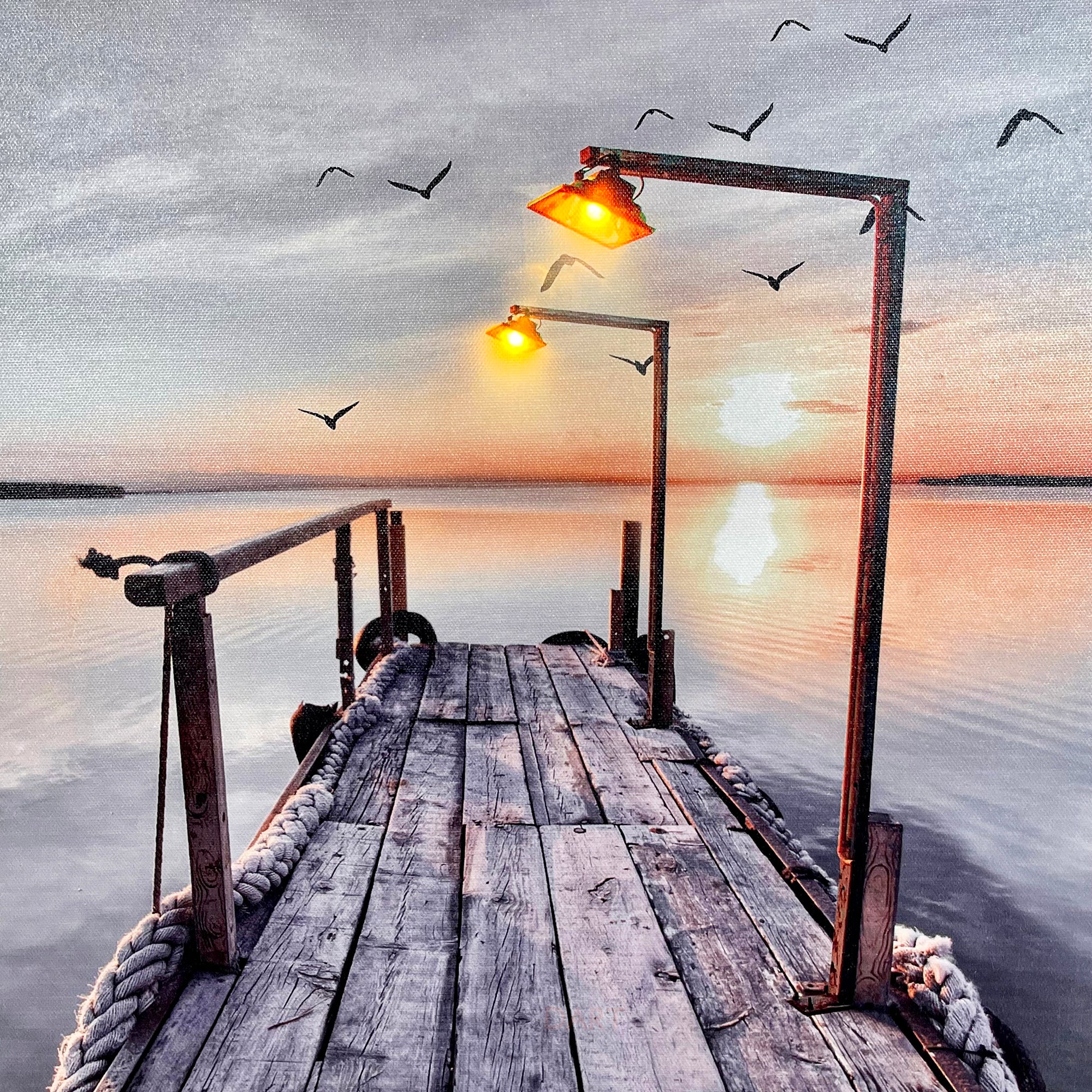 Seashore LED Jetty Canvas Wall Art