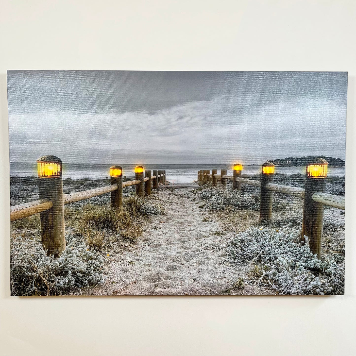 Rectangular Seashore LED Beach Canvas Wall Art 60cm