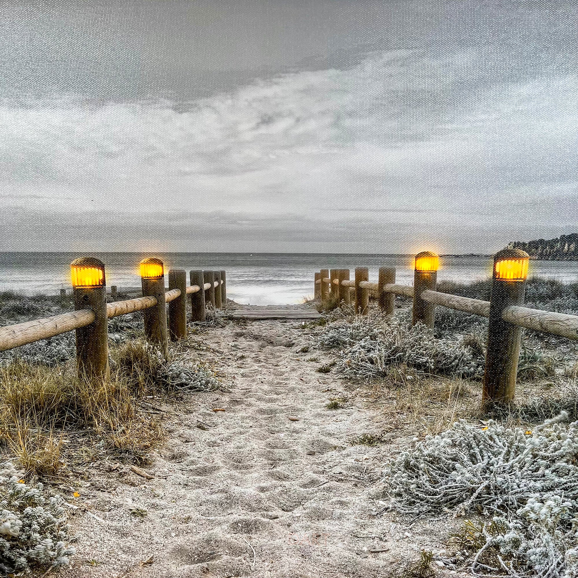 Rectangular Seashore LED Beach Canvas Wall Art 60cm