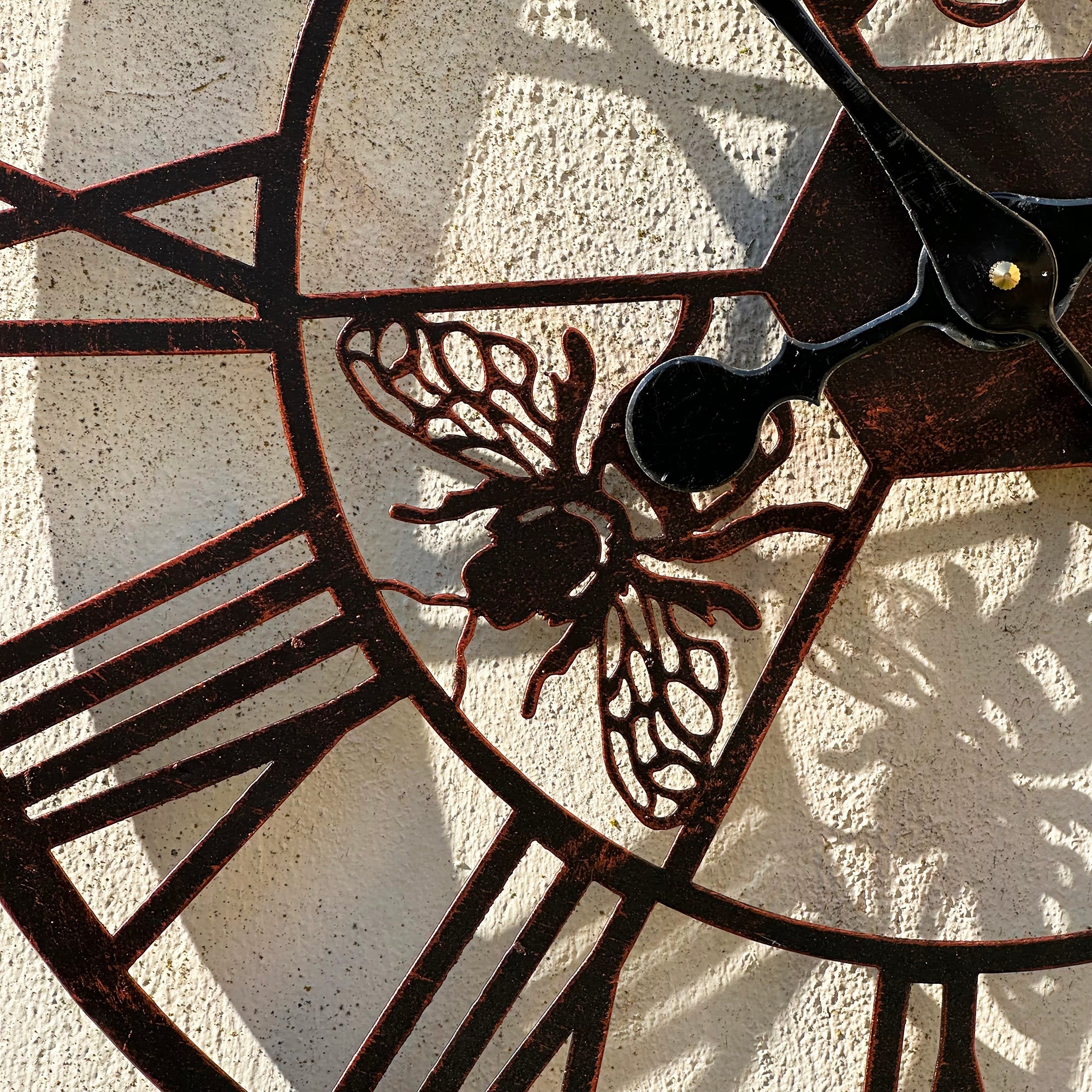 Copper Queen Bees Garden Clock 50cm