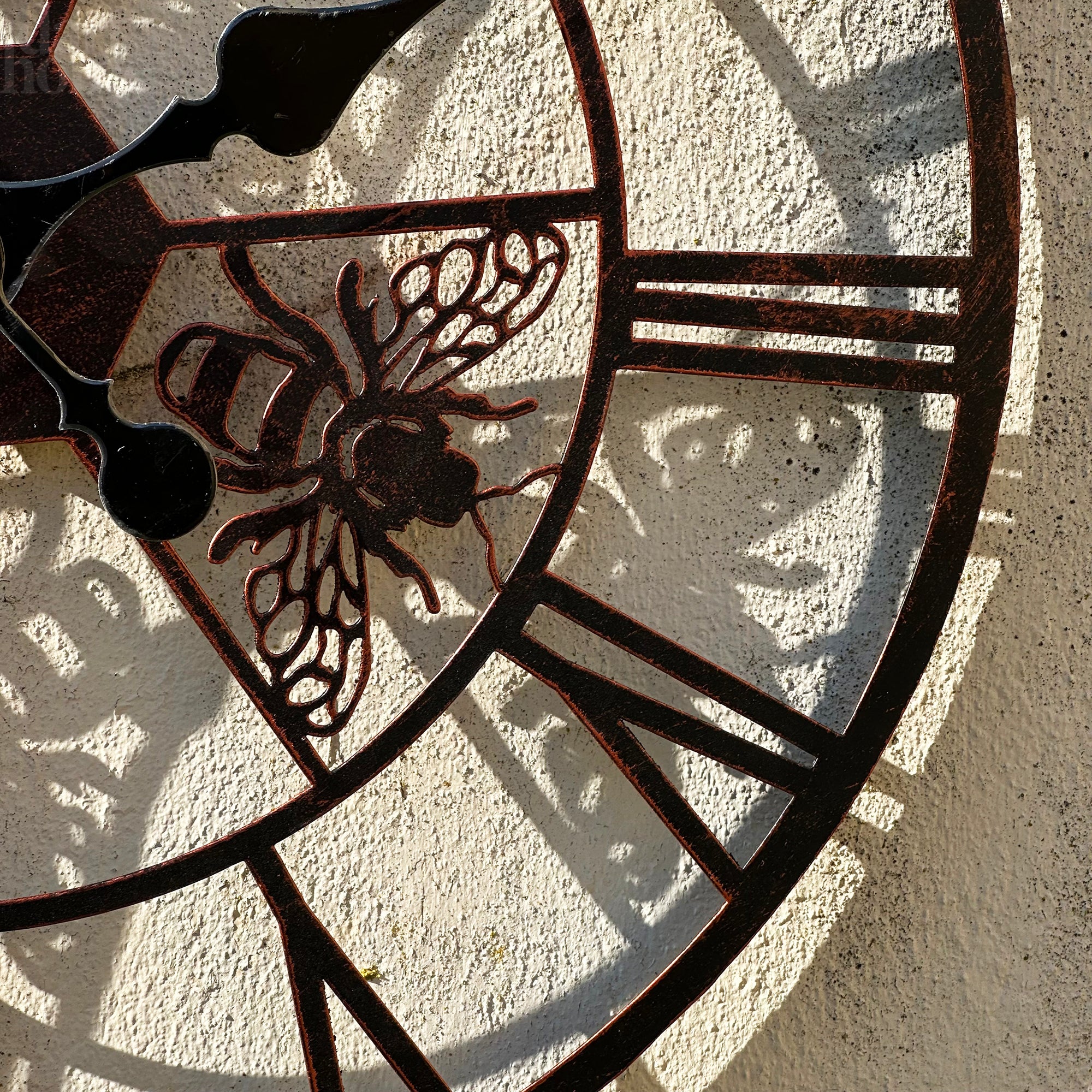 Copper Queen Bees Garden Clock 50cm