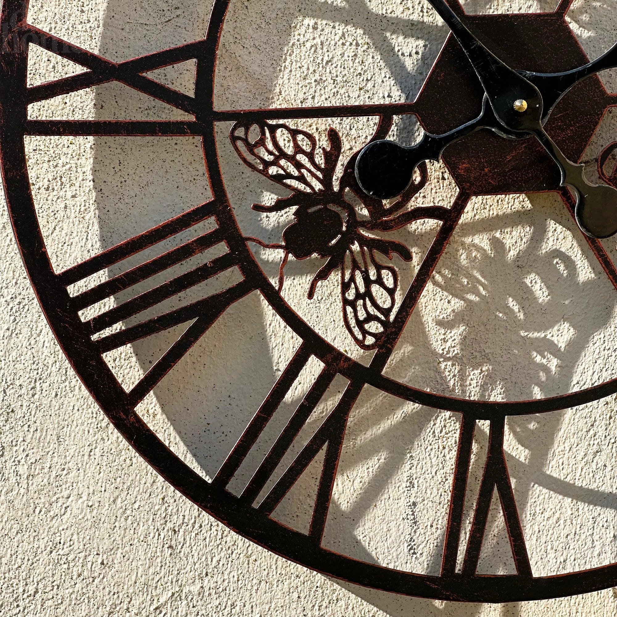 Copper Queen Bees Garden Clock 50cm