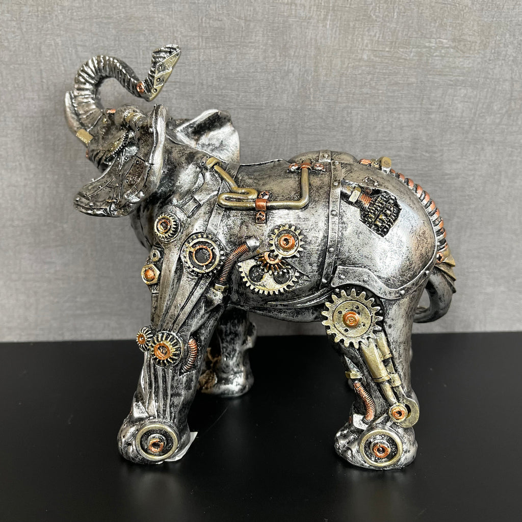 Silver Steampunk Elephant Ornament