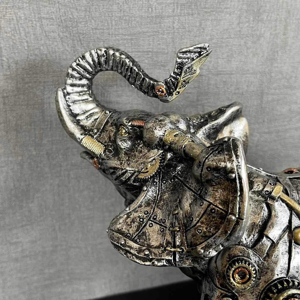 Silver Steampunk Elephant Ornament