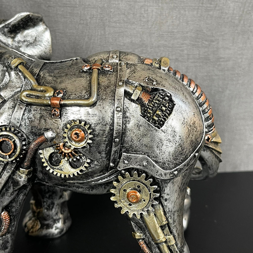 Silver Steampunk Elephant Ornament