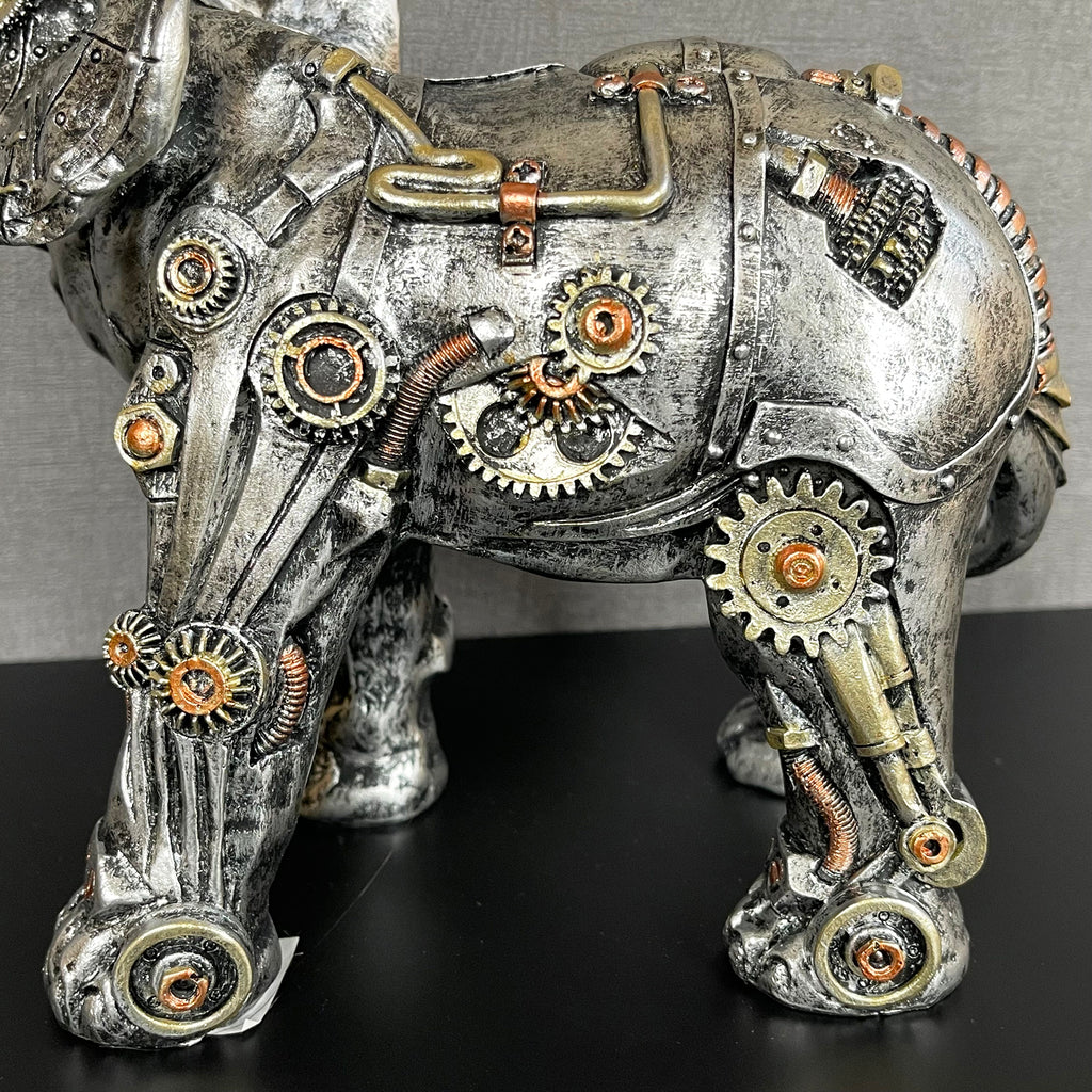 Silver Steampunk Elephant Ornament
