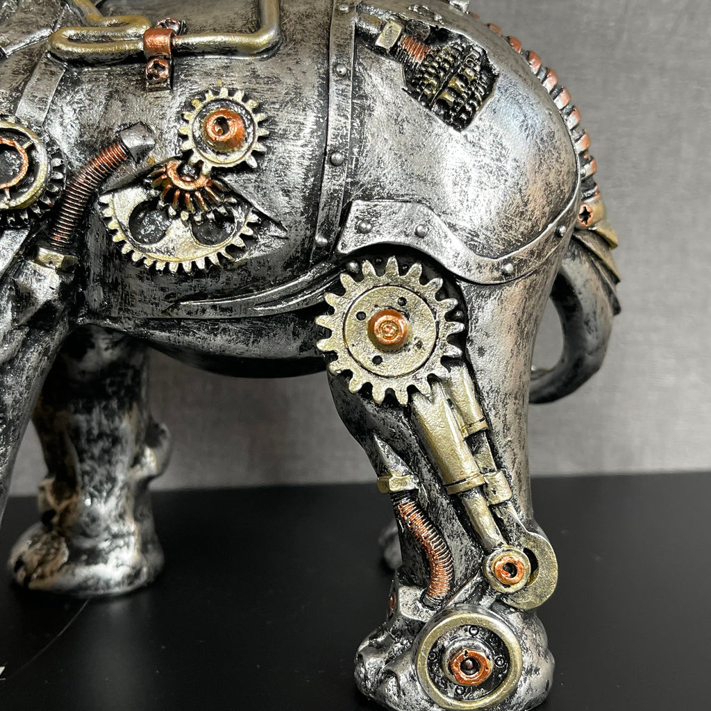 Silver Steampunk Elephant Ornament