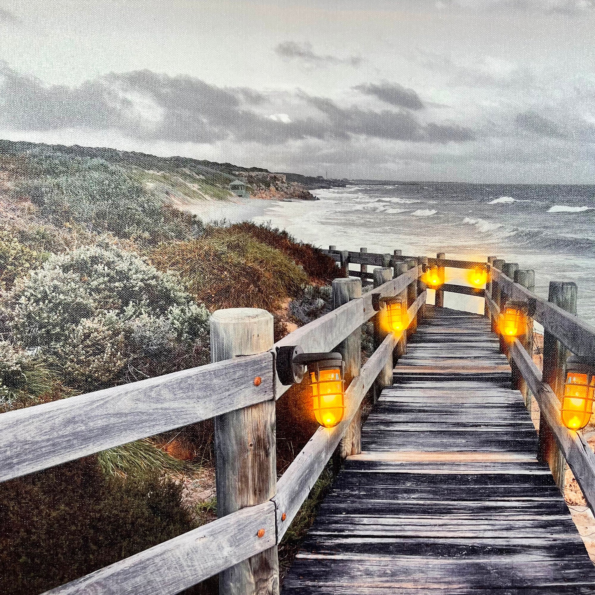 Seashore LED Boardwalk Canvas Wall Art 60cm