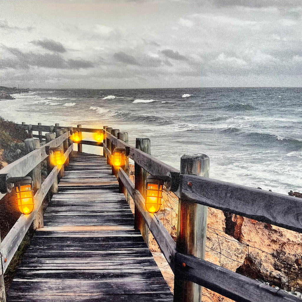 Seashore LED Boardwalk Canvas Wall Art 60cm