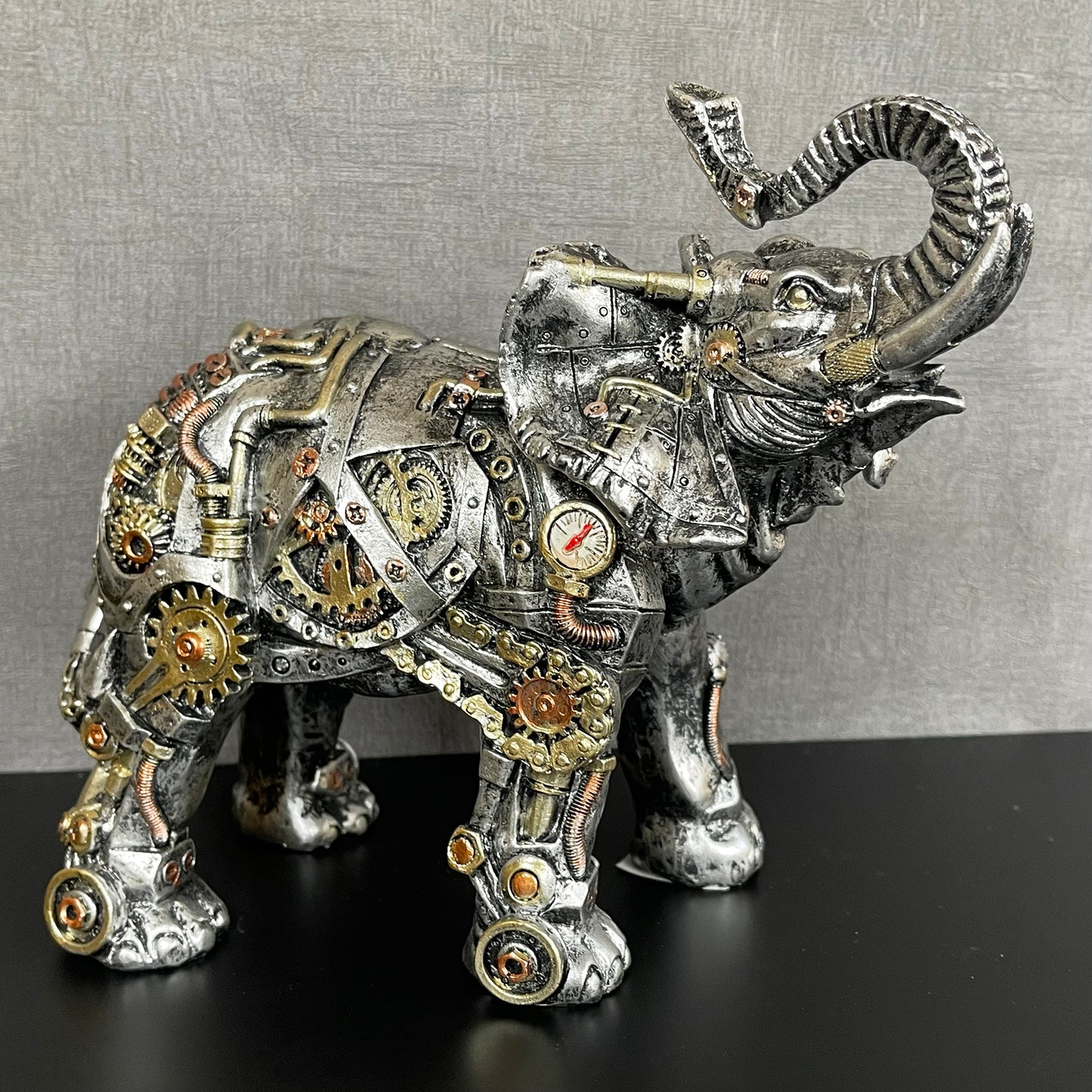 Silver Steampunk Elephant Ornament