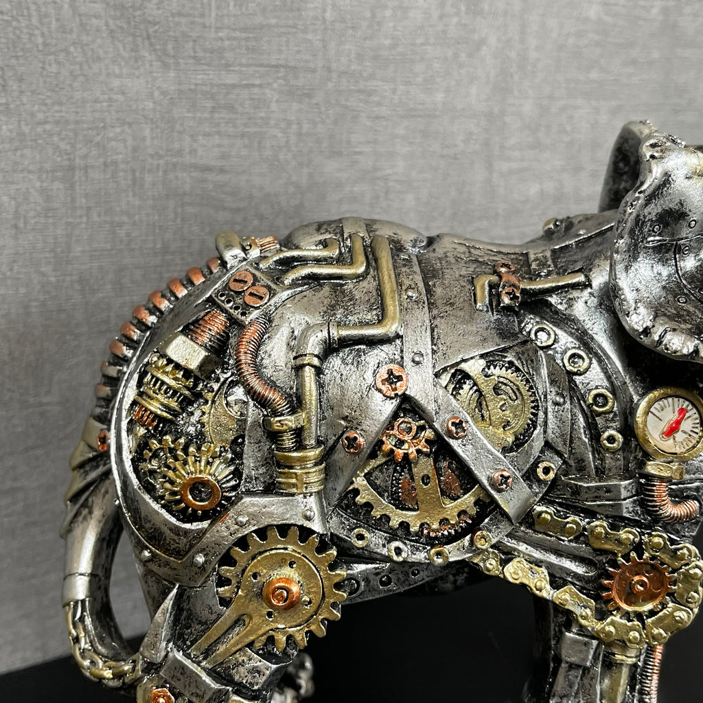Silver Steampunk Elephant Ornament