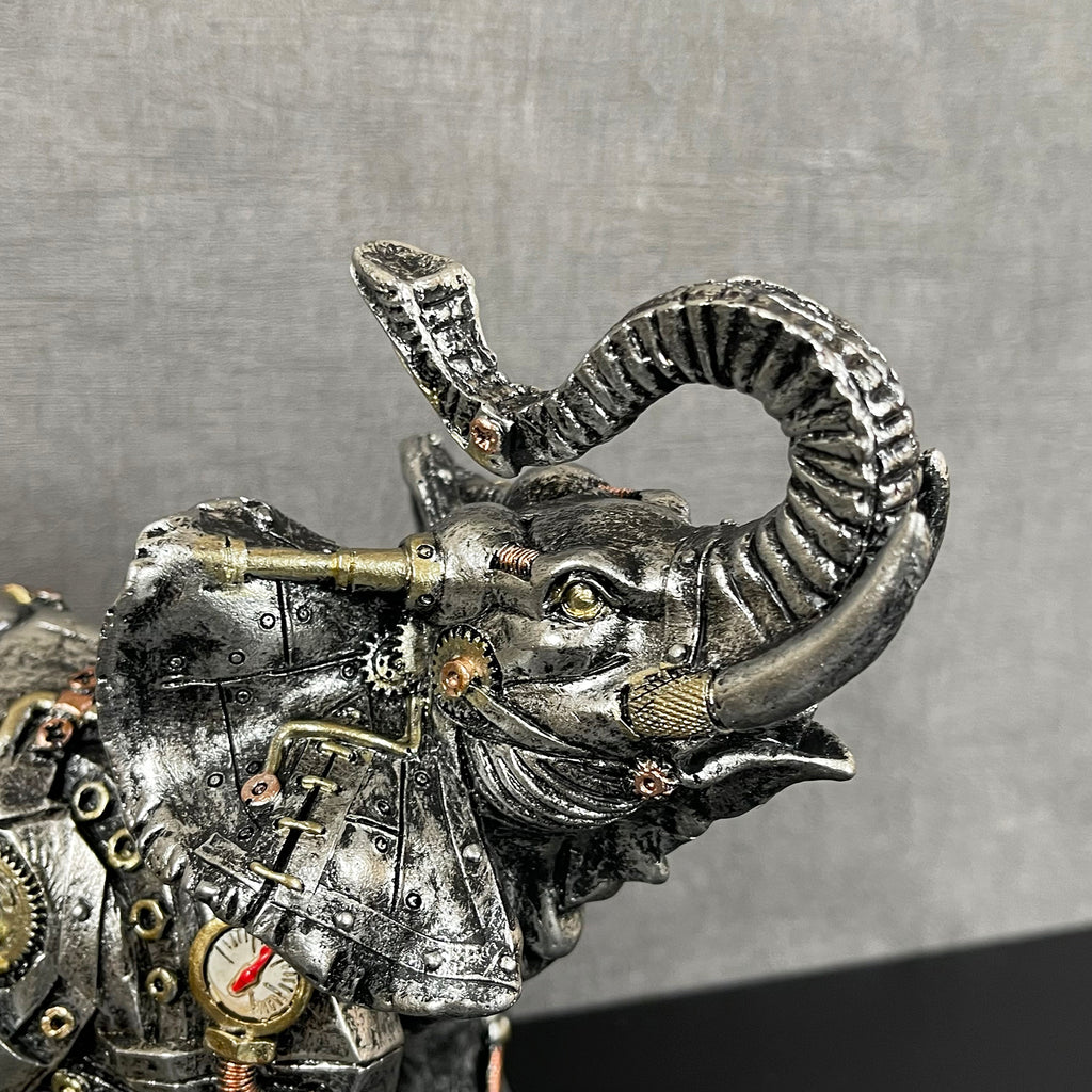 Silver Steampunk Elephant Ornament