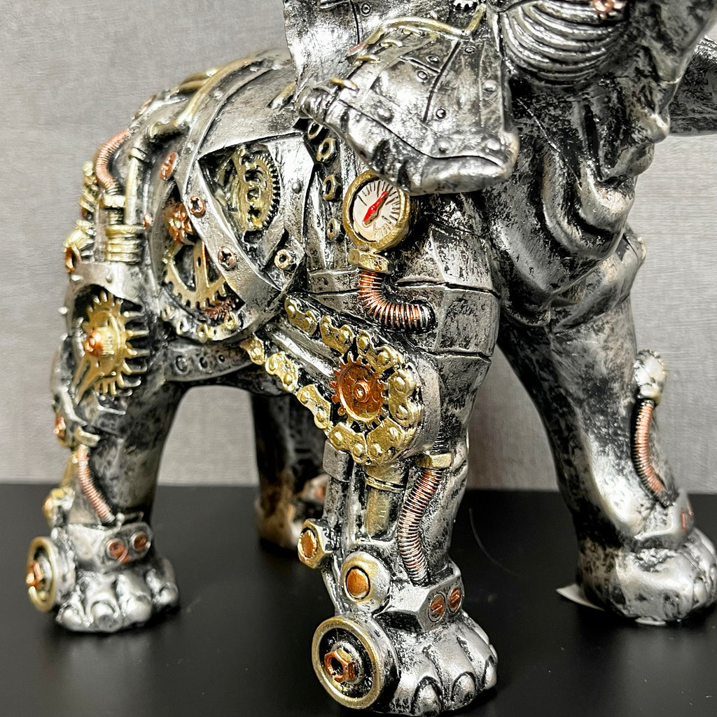 Silver Steampunk Elephant Ornament