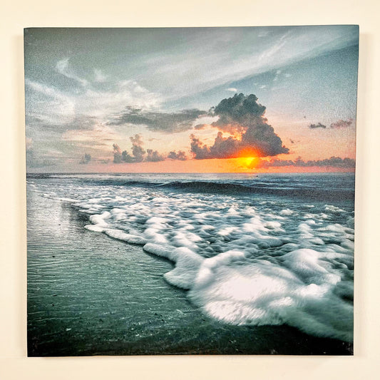 Sunset Ocean LED Canvas Wall Art 40cm