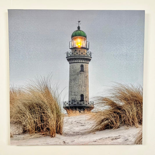 LED Seashore Lighthouse Canvas Art