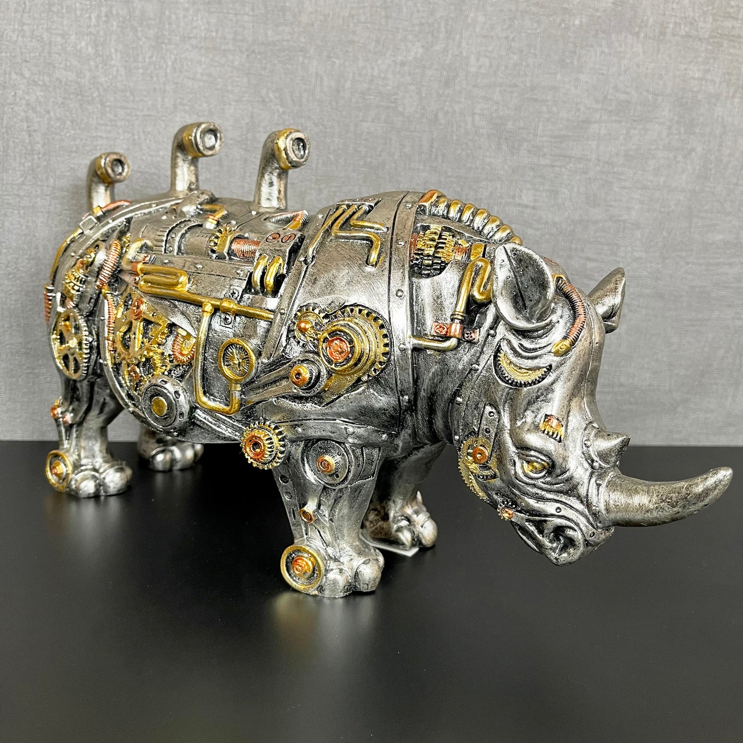 Standing Steampunk Rhino Ornament