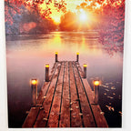 Portrait Rectangular Autumn LED Jetty Canvas Wall Art 60cm