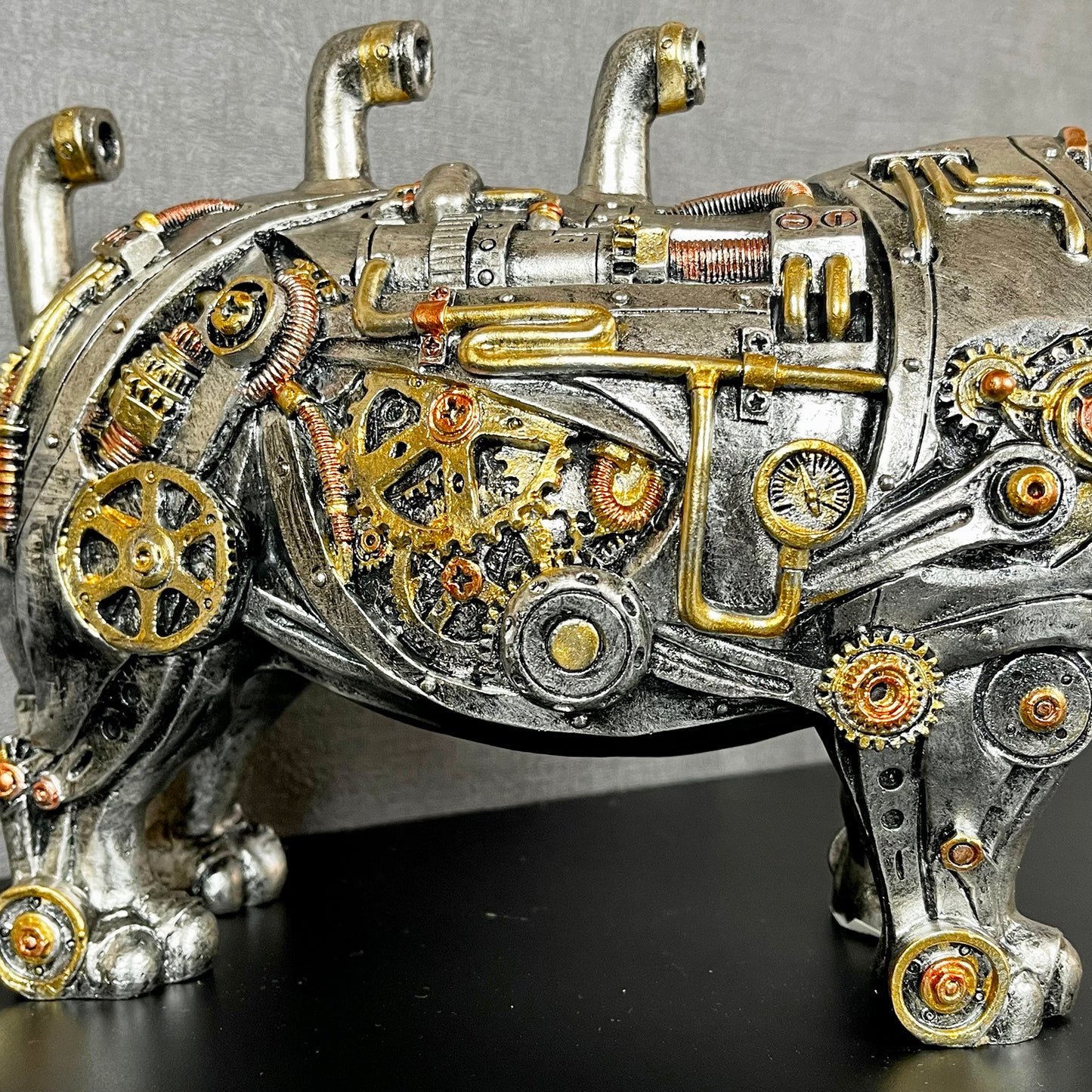 Standing Steampunk Rhino Ornament