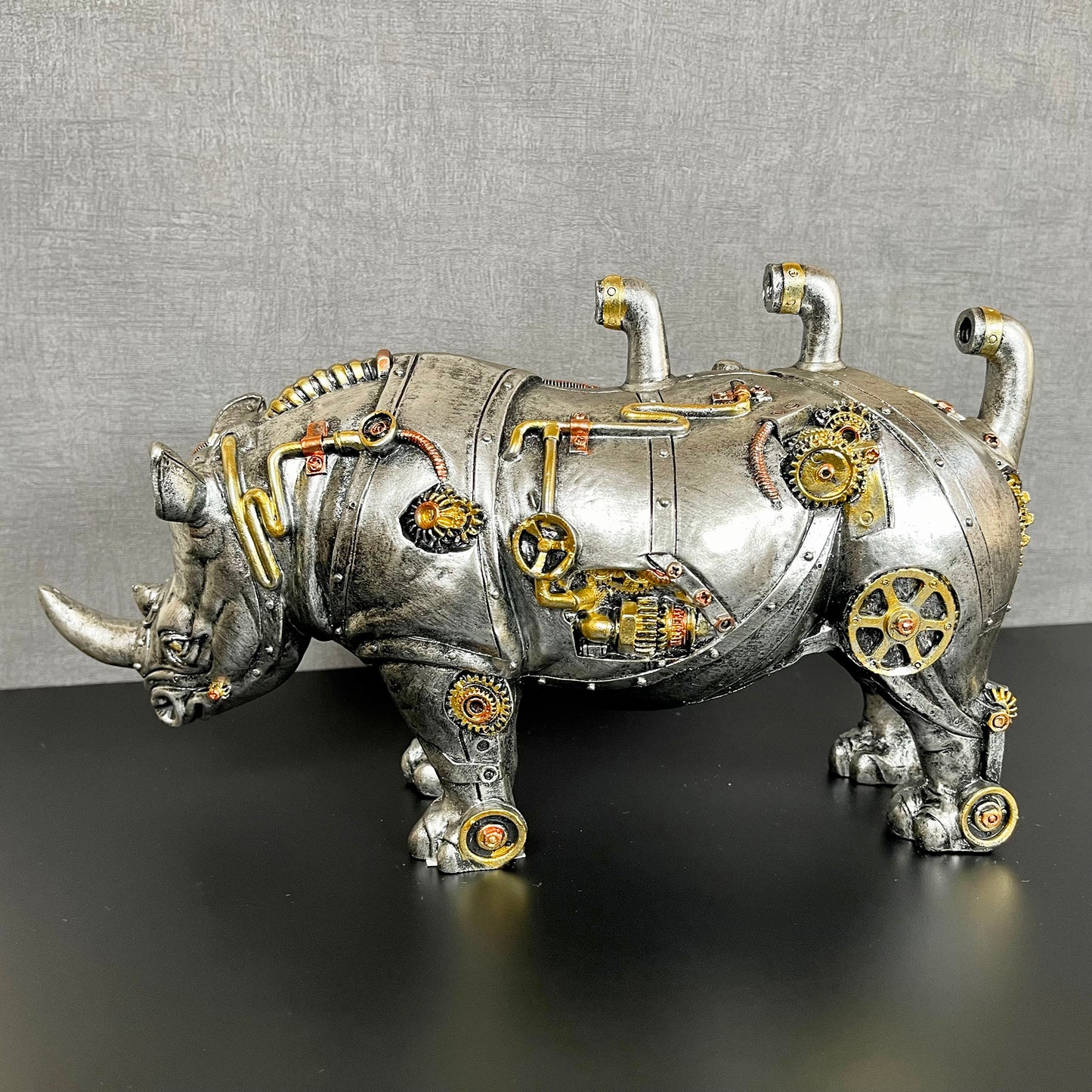 Standing Steampunk Rhino Ornament