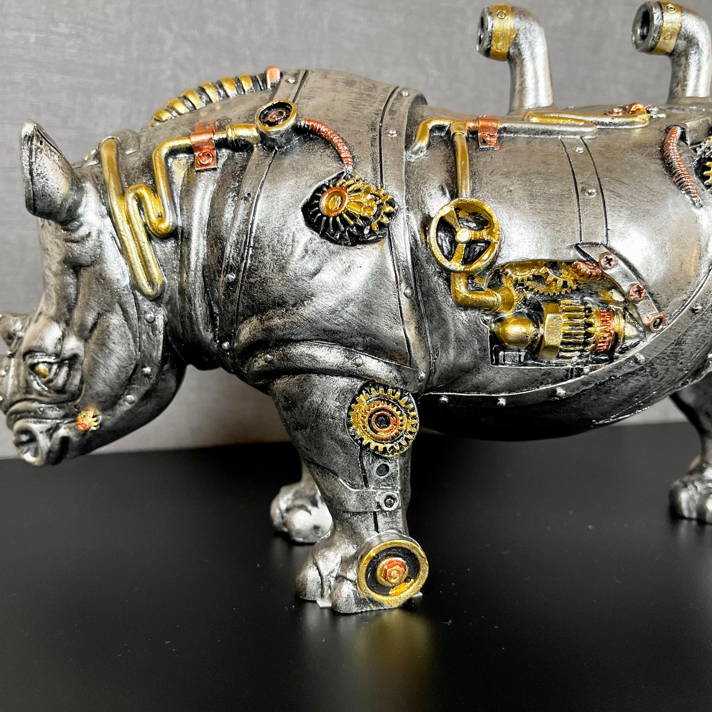 Standing Steampunk Rhino Ornament