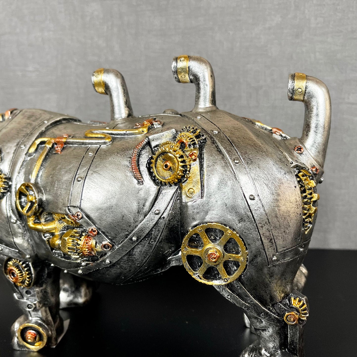 Standing Steampunk Rhino Ornament