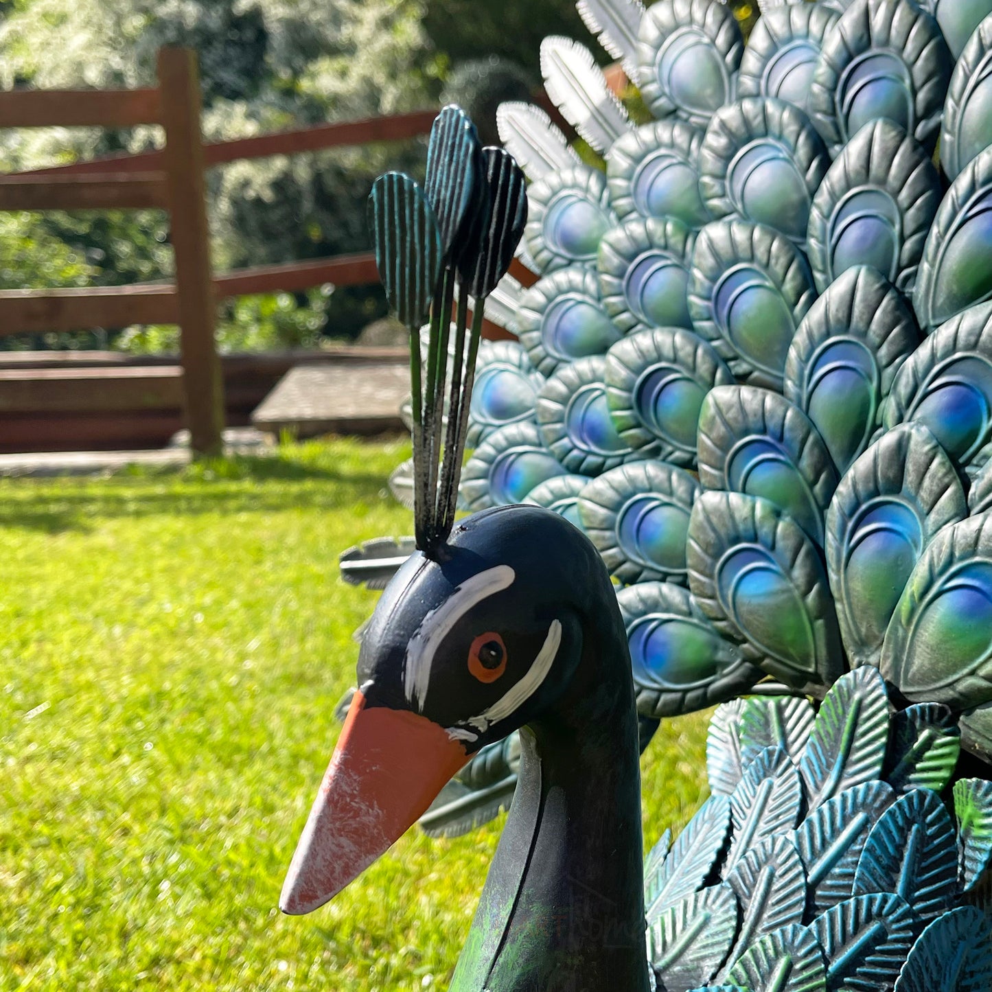 Fan Tailed Peacock Garden Ornament