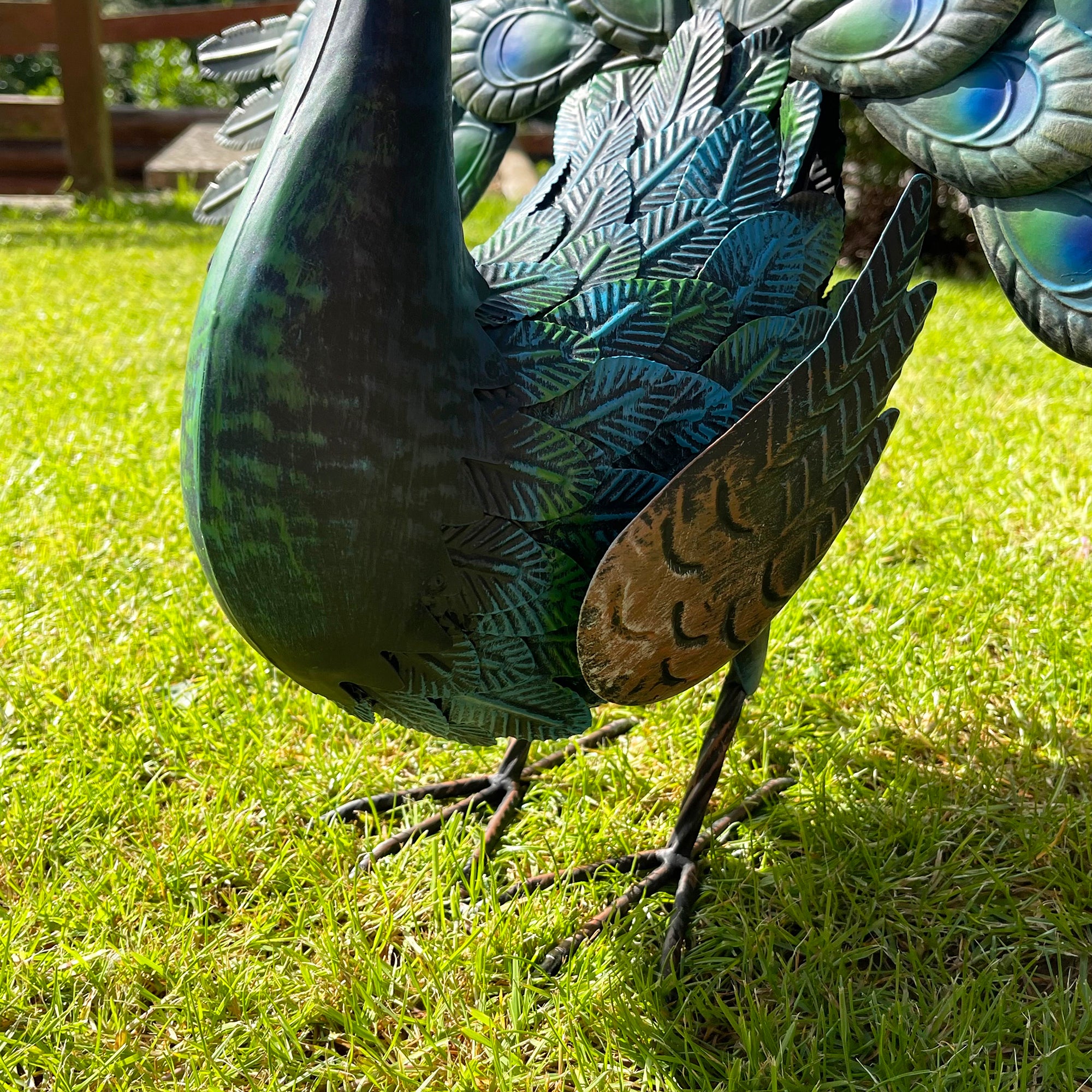 Fan Tailed Peacock Garden Ornament