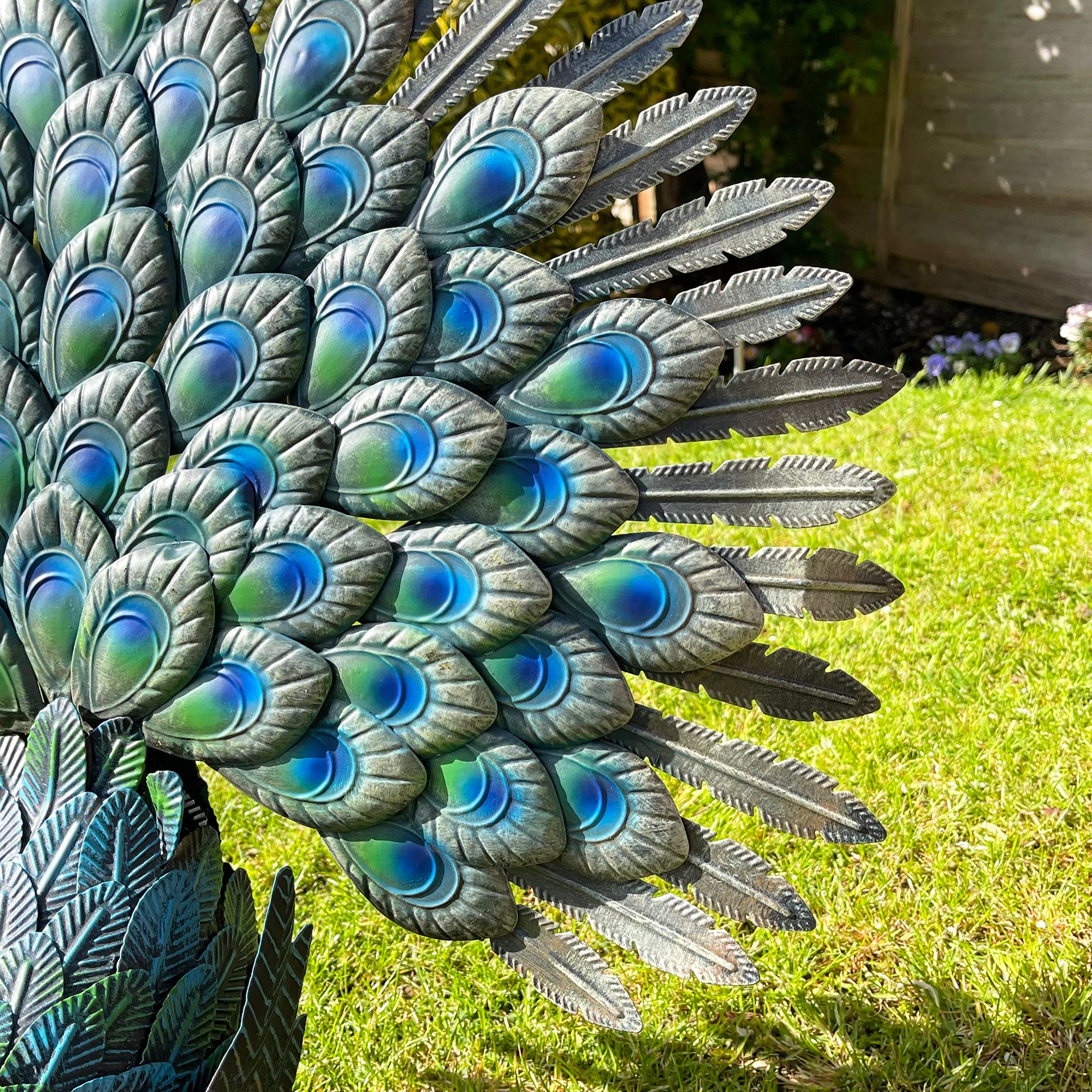 Fan Tailed Peacock Garden Ornament