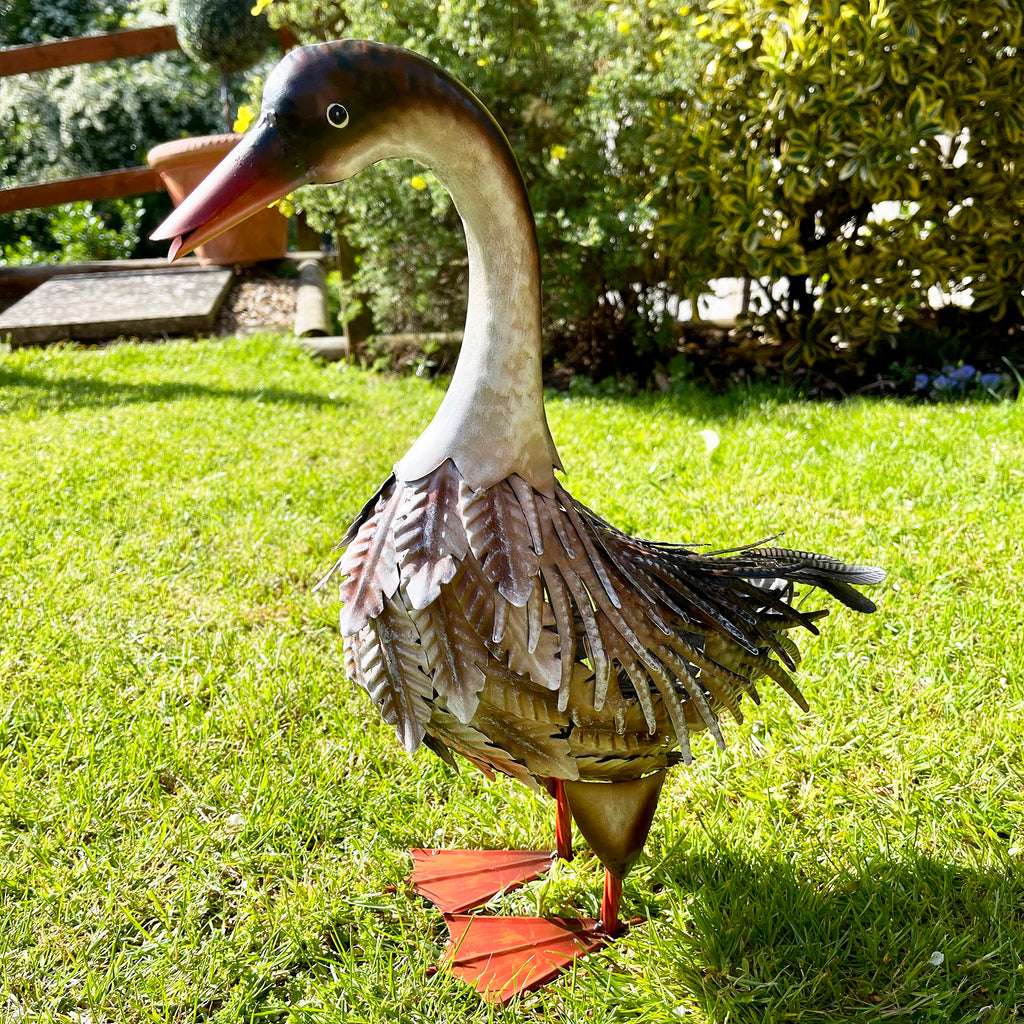 Brown Metal Goose Garden Ornament