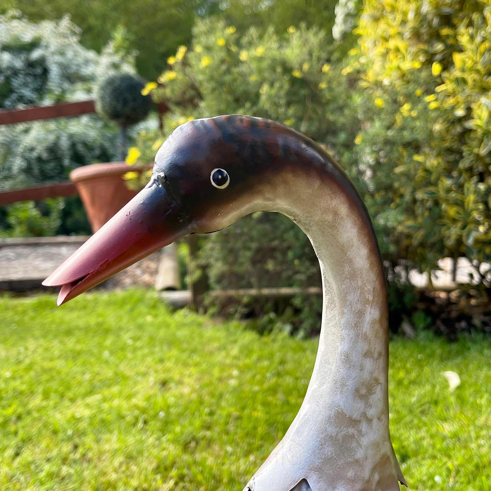 Brown Metal Goose Garden Ornament
