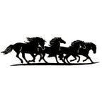 Black Running Horses Garden Wall Art