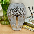 Champagner-silberne Lebensbaum-Vase, 25 cm