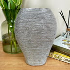 Champagner-silberne Lebensbaum-Vase, 25 cm