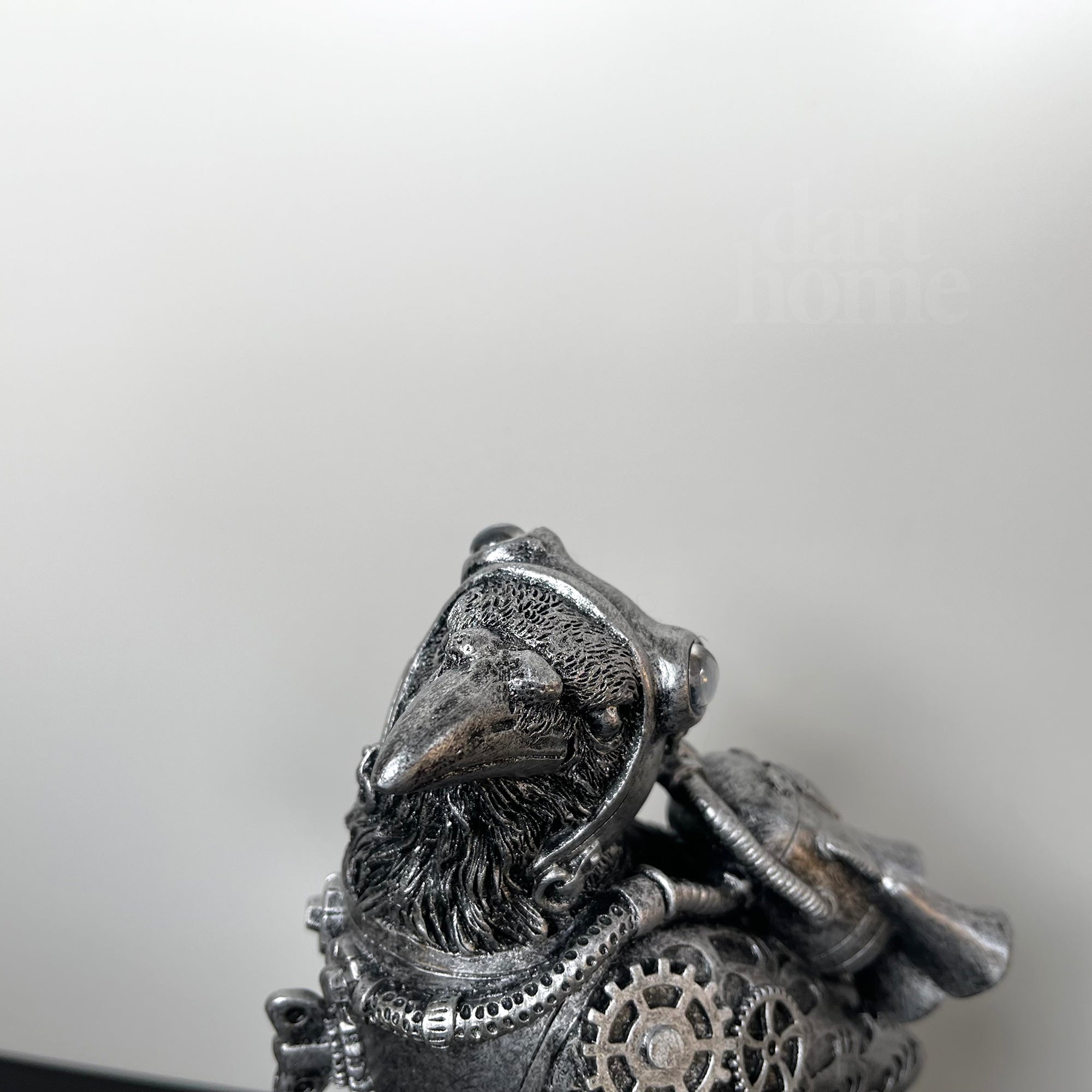 Silver Steampunk Pilot Bird Ornament