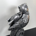 Silver Steampunk Pilot Bird Ornament
