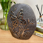 Gun Metal Ceramic Butterfly Vase