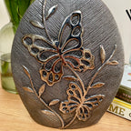 Gun Metal Ceramic Butterfly Vase