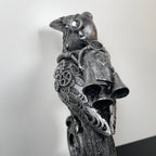 Silver Steampunk Pilot Bird Ornament