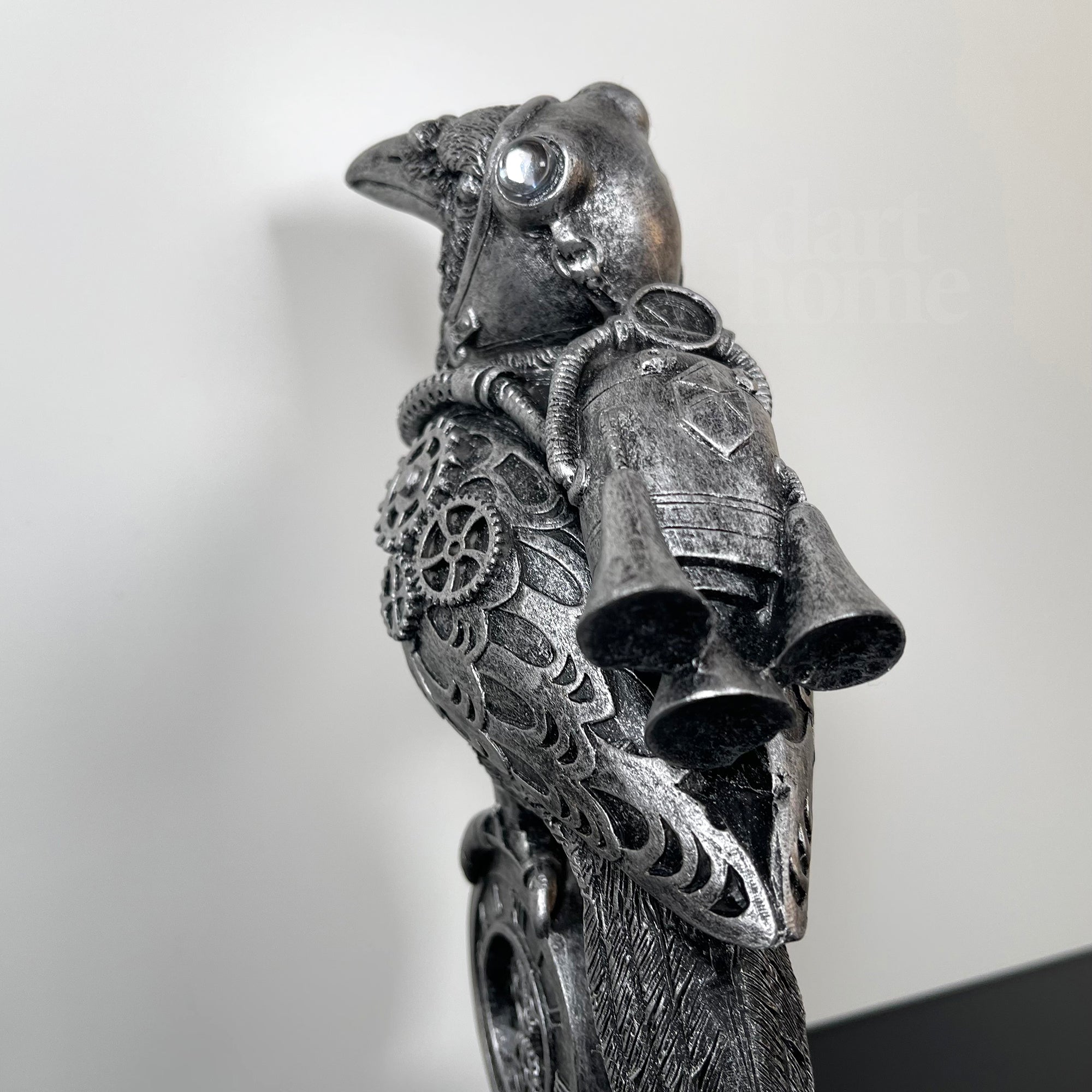 Silver Steampunk Pilot Bird Ornament