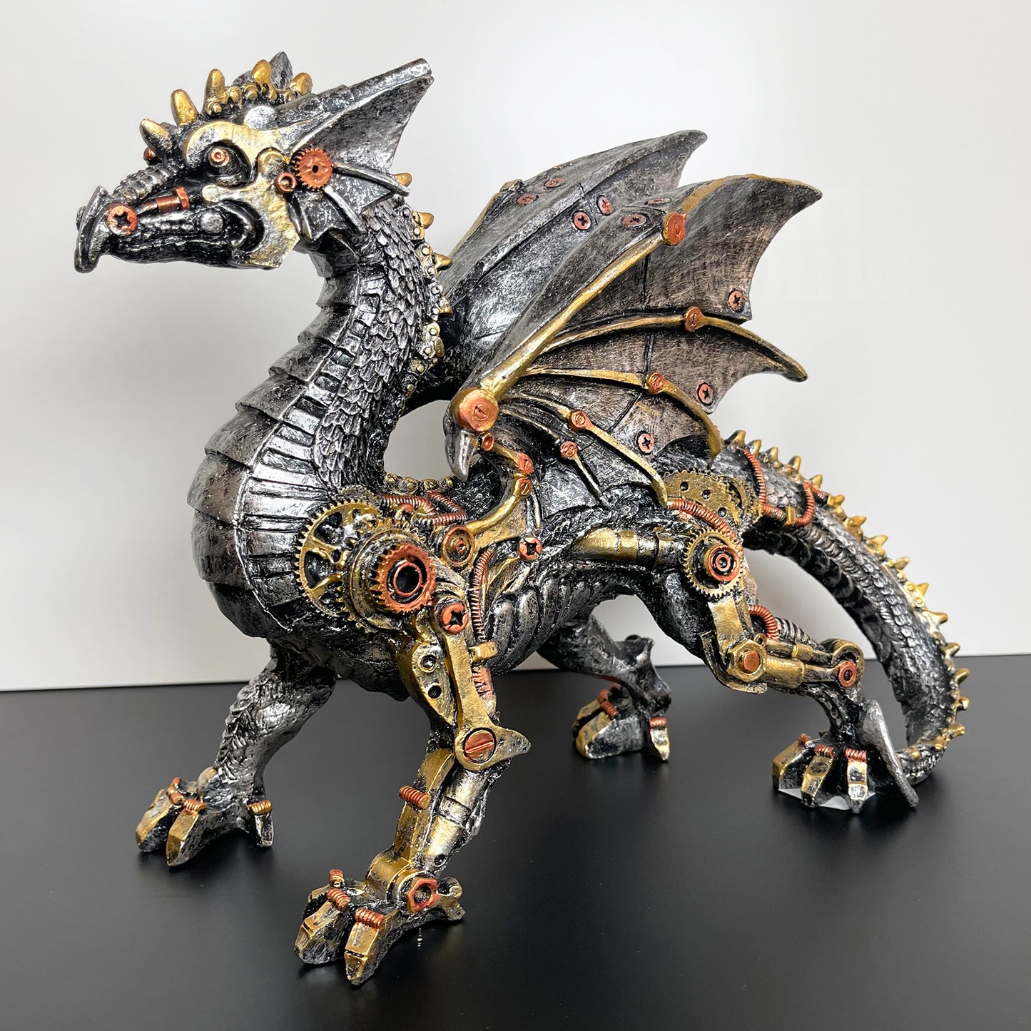 Silver Steampunk Dragon Ornament