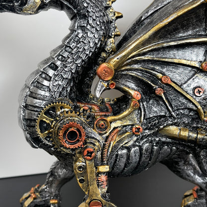 Silver Steampunk Dragon Ornament