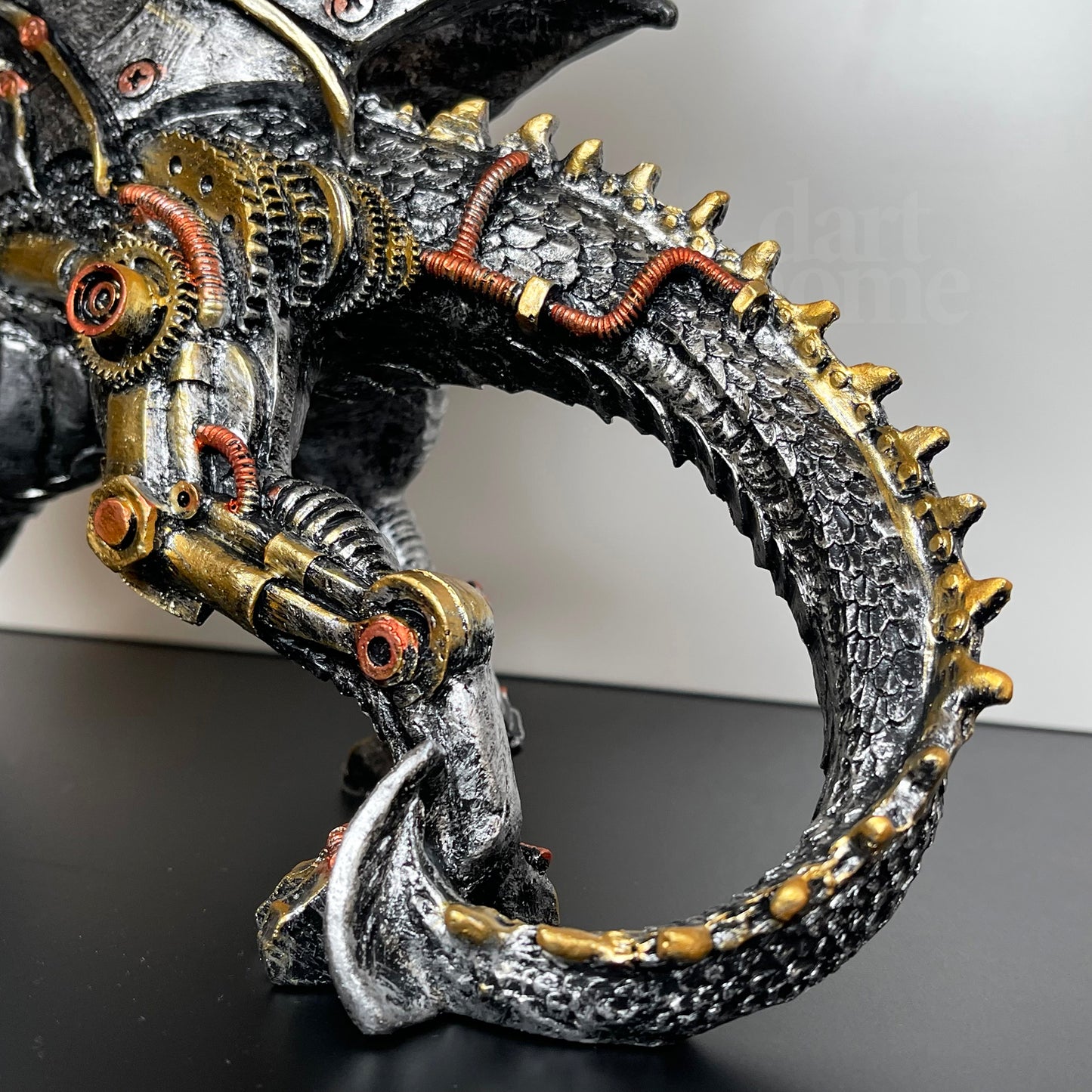 Silver Steampunk Dragon Ornament