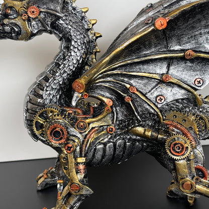 Silver Steampunk Dragon Ornament