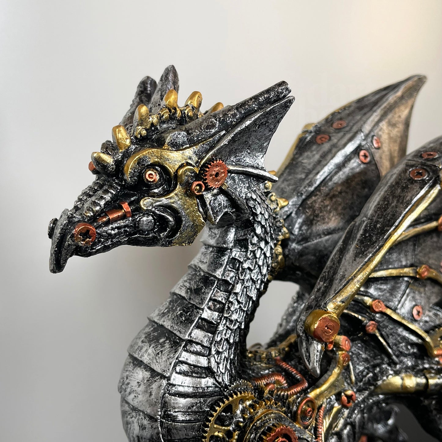 Silver Steampunk Dragon Ornament