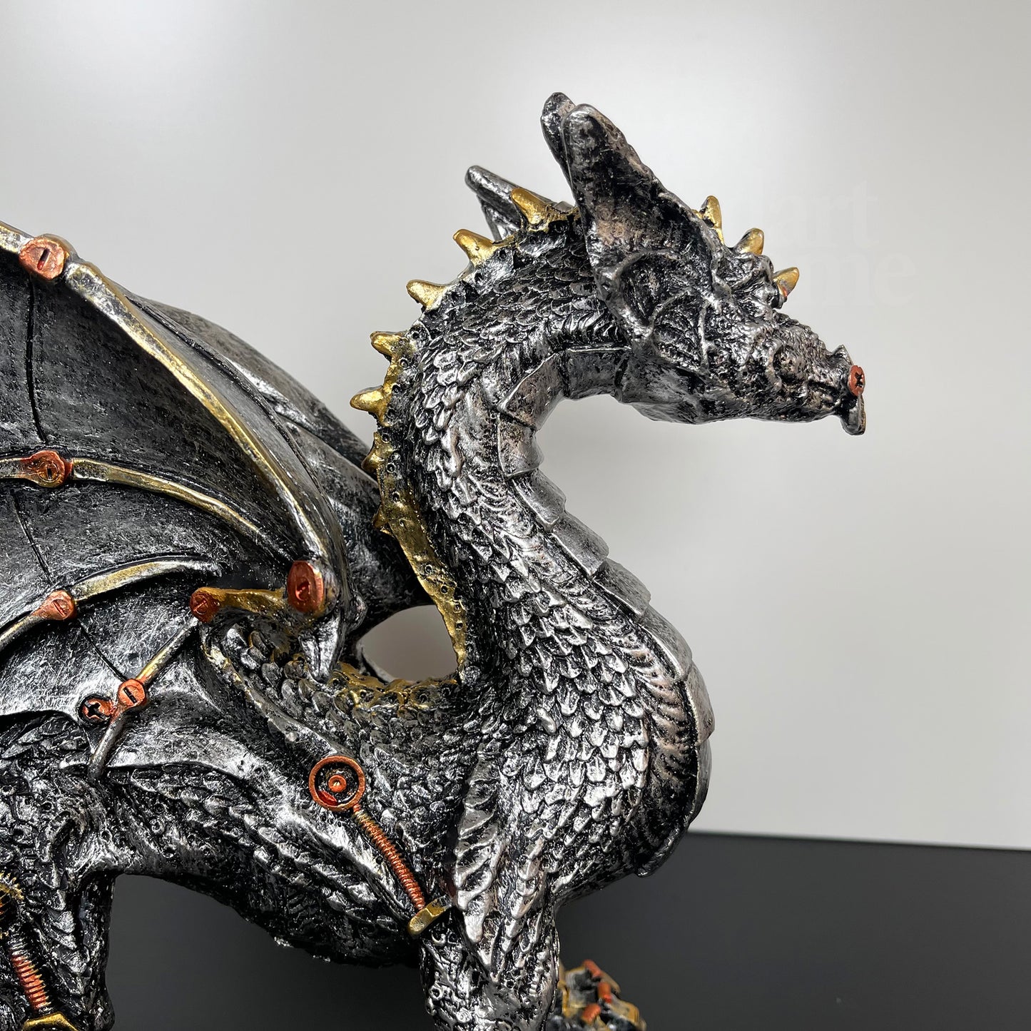 Silver Steampunk Dragon Ornament