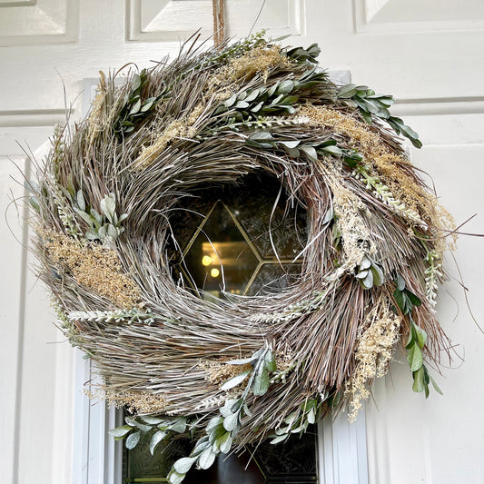 Round Natural Dried Flowers Wreath