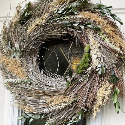 Round Natural Dried Flowers Wreath