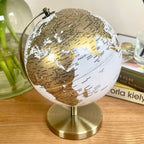 White & Gold Desk Globe