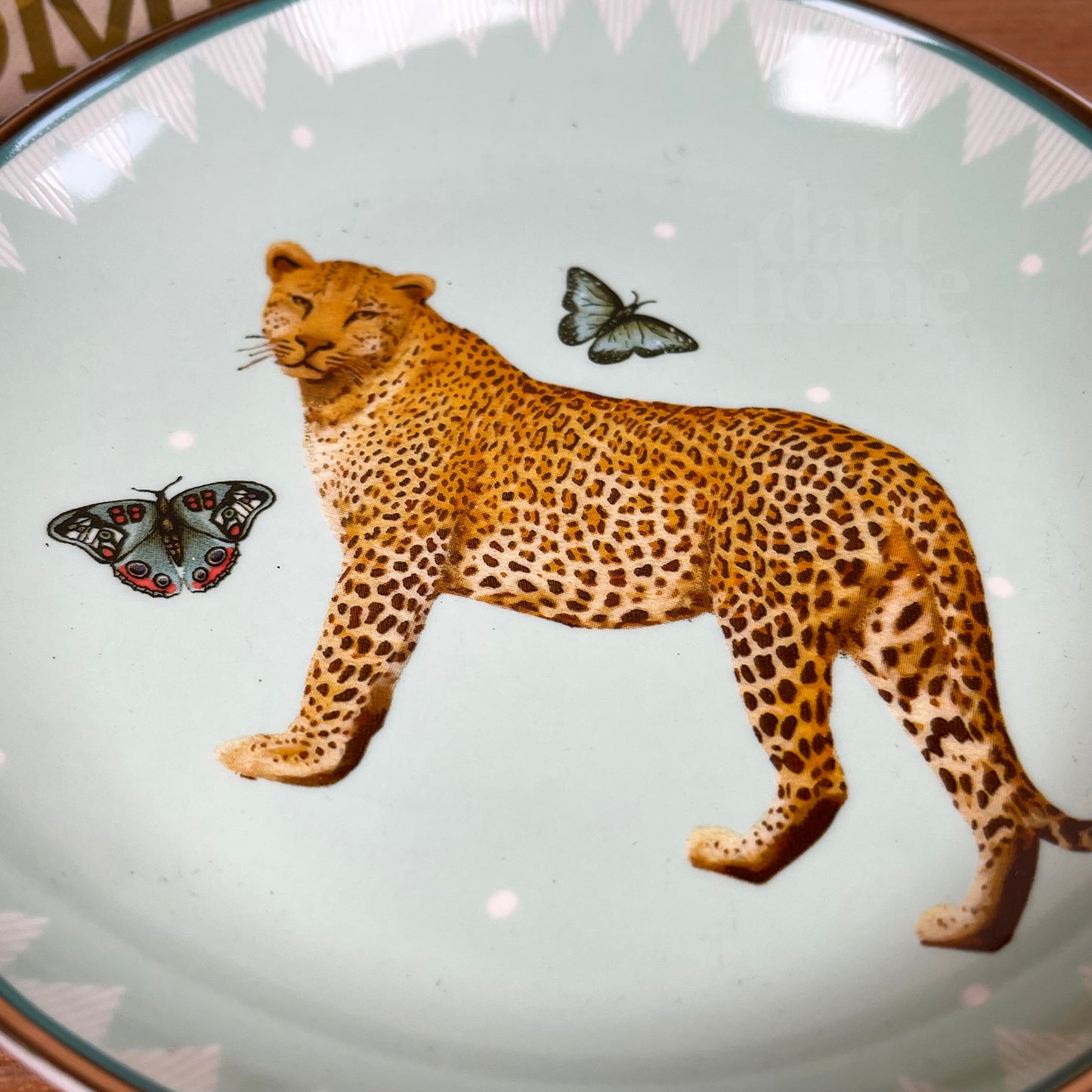 Round Pale Green Leopard Trinket Dish