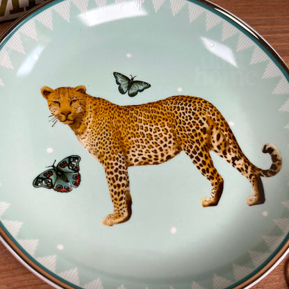 Round Pale Green Leopard Trinket Dish